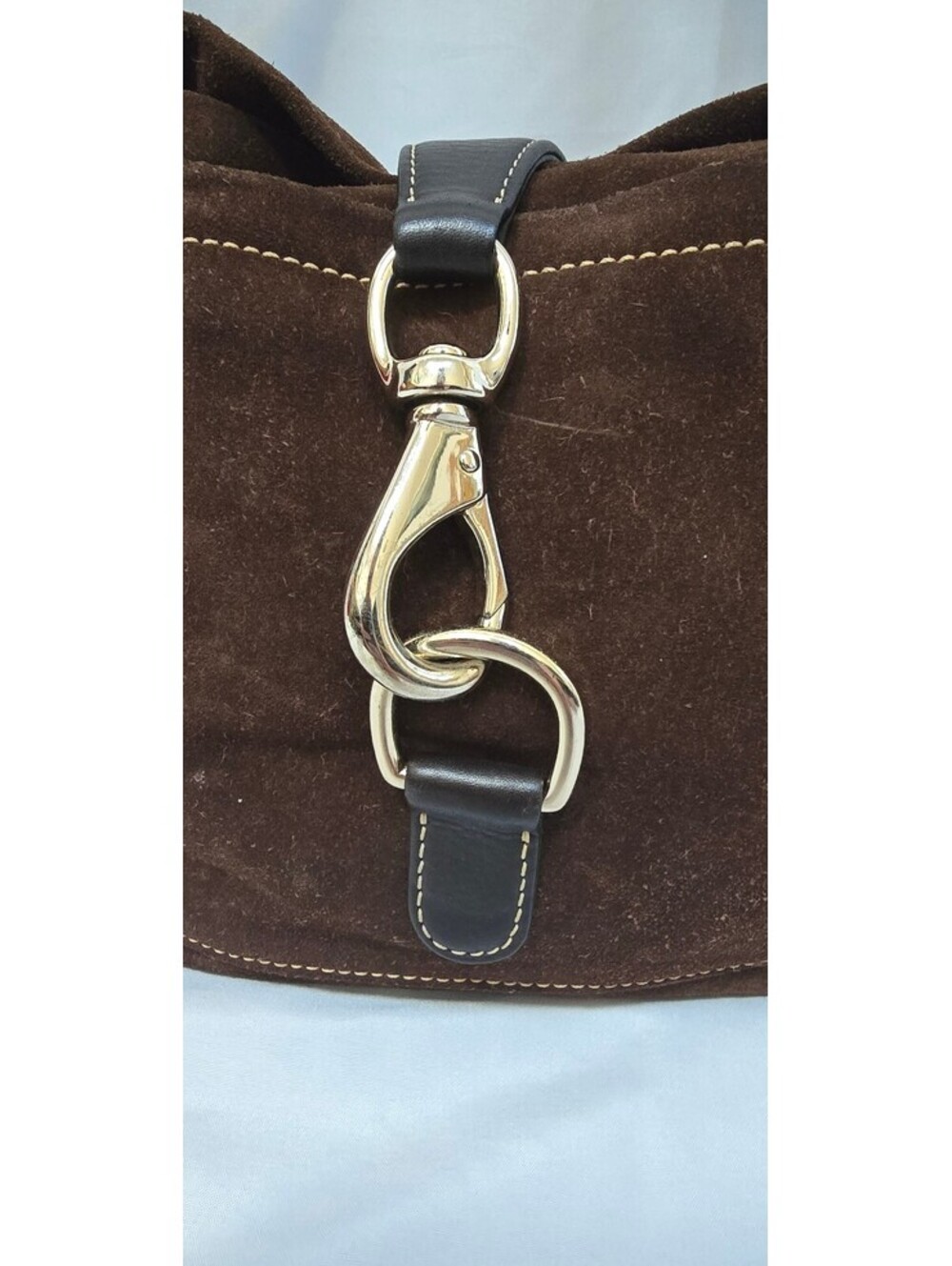 Dooney & Bourke Brown Suede Leather Hobo Shoulder Bag - Picture 5 of 13